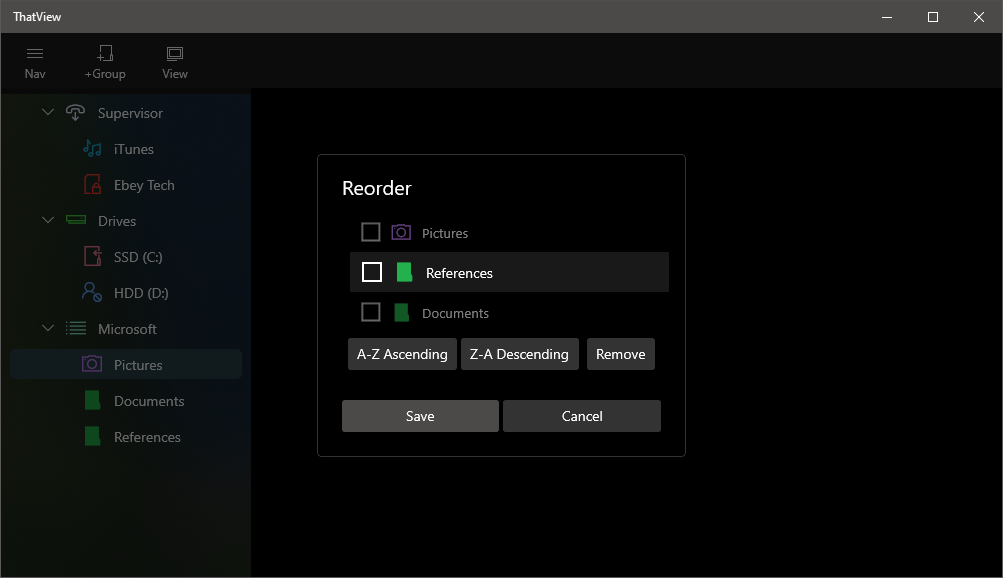 ThatView Windows App - Click Drag Reorder